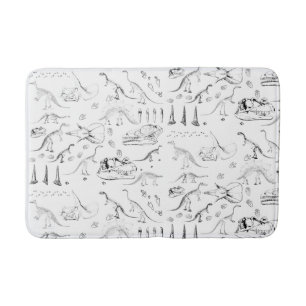 Dinosaur Fossil Bones Pattern Bath Mat