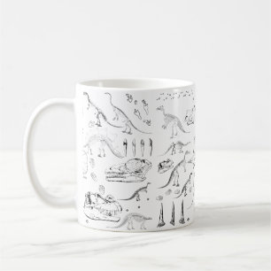 Dinosaur Fossil Bones Pattern Coffee Mug