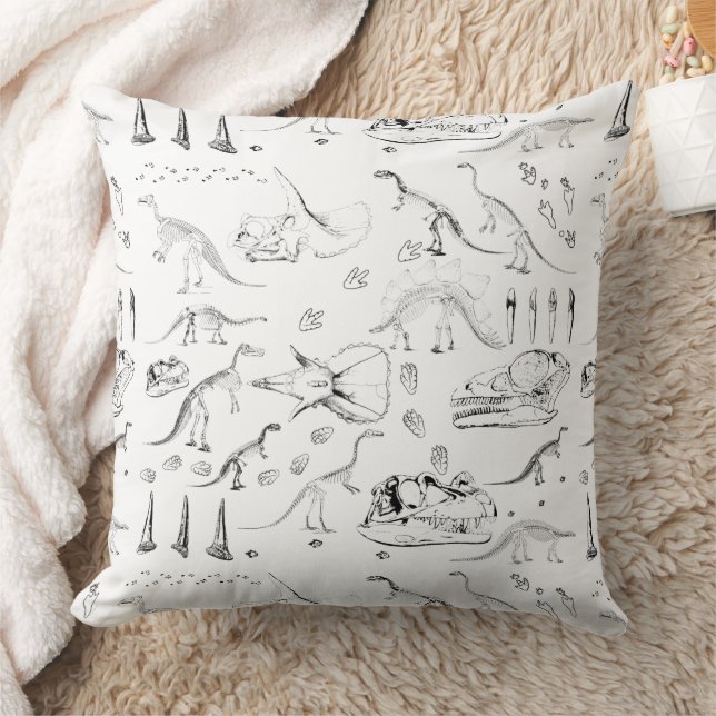 Dinosaur Fossil Bones Pattern Cushion (Blanket)