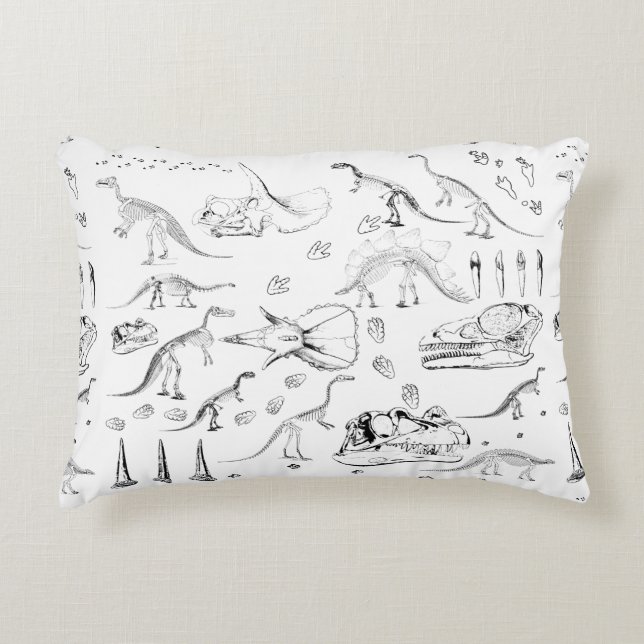 Dinosaur Fossil Bones Pattern Decorative Cushion (Front)