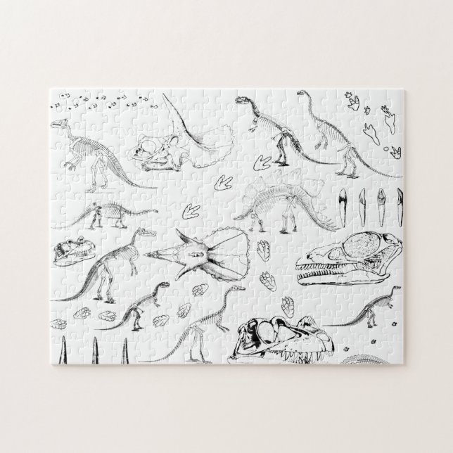Dinosaur Fossil Bones Pattern Jigsaw Puzzle (Horizontal)