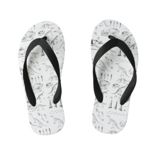 Dinosaur Fossil Bones Pattern Kid's Thongs