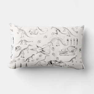 Dinosaur Fossil Bones Pattern Lumbar Cushion