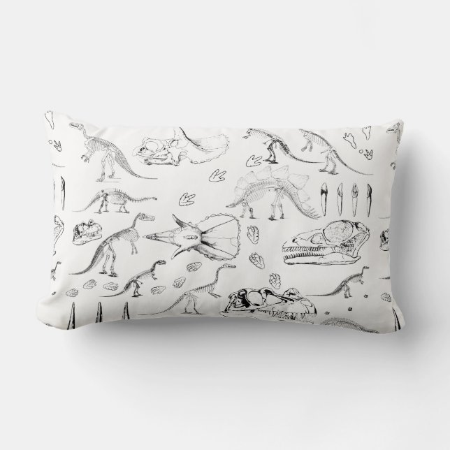 Dinosaur Fossil Bones Pattern Lumbar Cushion (Front)