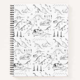 Dinosaur Fossil Bones Pattern Notebook