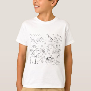 Dinosaur Fossil Bones Pattern T-Shirt