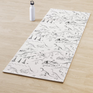 Dinosaur Fossil Bones Pattern Yoga Mat