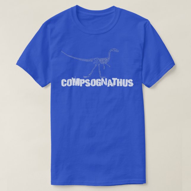 Dinosaur Fossil skeleton Compsognathus  T-Shirt (Design Front)