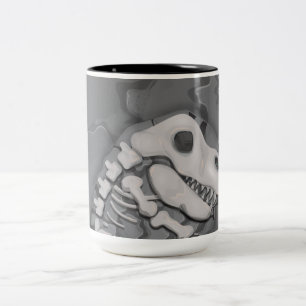 Dinosaur Fossil Two-Tone Coffee Mug