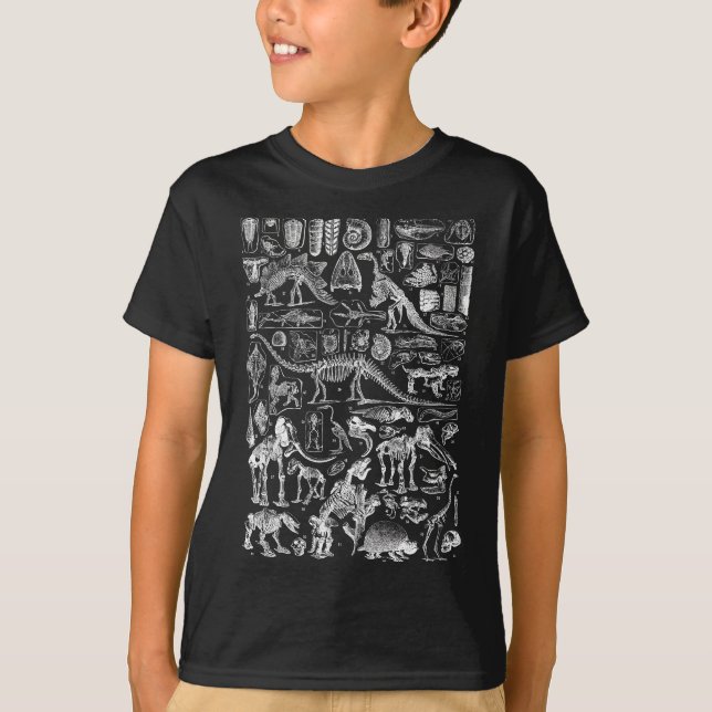Dinosaur Fossils T-Rex Paleontology Science archeo T-Shirt (Front)
