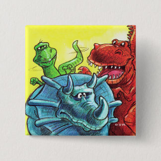 Dinosaur Friends 15 Cm Square Badge