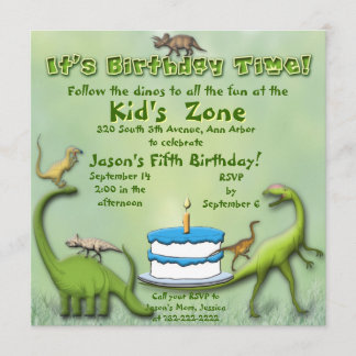 Dinosaur Friends Birthday Invitation