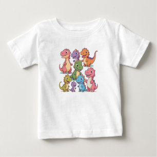 Dinosaur Friends – Cute Smiling Dinosaurs Baby T-Shirt