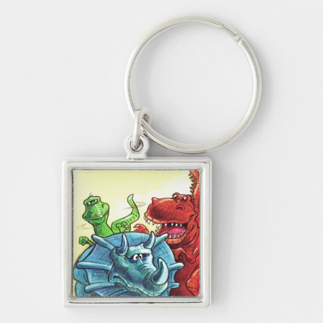 Dinosaur Friends Key Ring (Front)