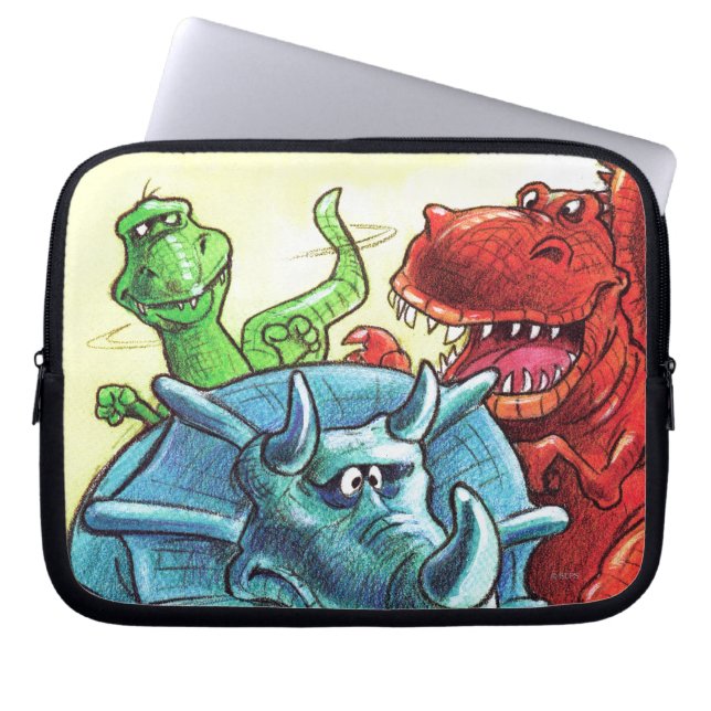 Dinosaur Friends Laptop Sleeve (Front)