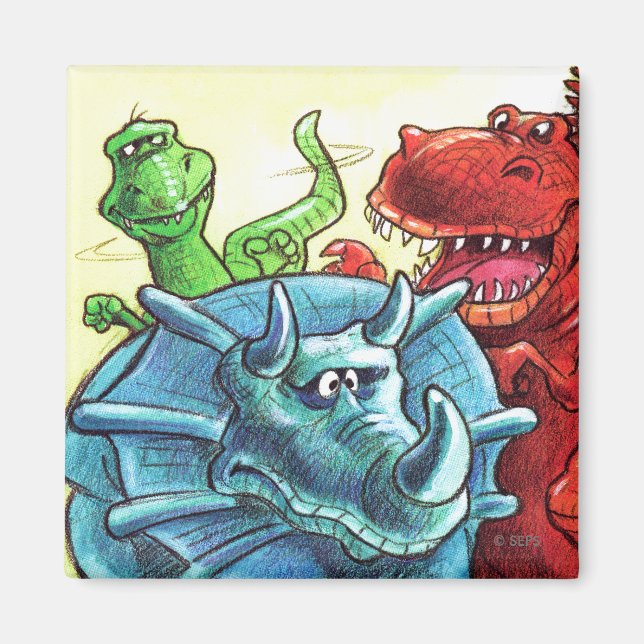 Dinosaur Friends Magnet (Front)