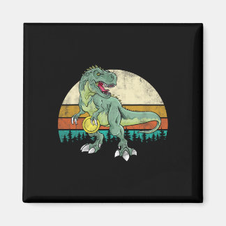 Dinosaur Frolf Player Gift T Rex Golfer Dino Retro Magnet