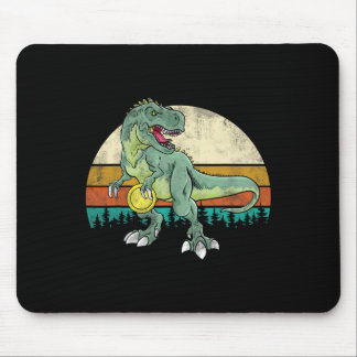 Dinosaur Frolf Player Gift T Rex Golfer Dino Retro Mouse Pad