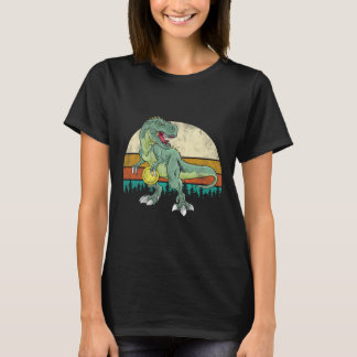 Dinosaur Frolf Player Gift T Rex Golfer Dino Retro T-Shirt