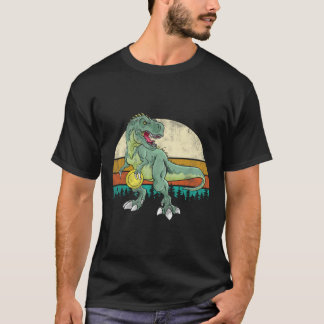 Dinosaur Frolf Player Gift T Rex Golfer Dino Retro T-Shirt