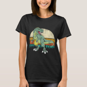 Dinosaur Frolf Player Gift T Rex Golfer Dino Retro T-Shirt