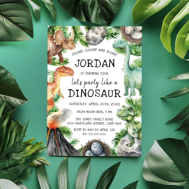 Dinosaur Fun Birthday Party    Invitation (Creator Uploaded)