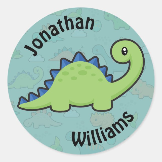 Dinosaur Fun Classic Round Sticker (Front)