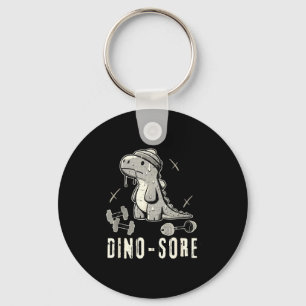 Dinosaur Funny Gym T-rex Bodybuilding Weightliftin Key Ring