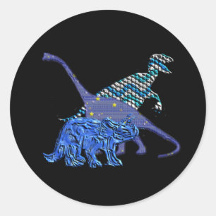 Dinosaur Gang Classic Round Sticker