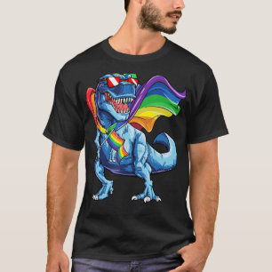 Dinosaur Gay Pride Flag LGBT T shirt Lesbian Bisex