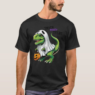 Dinosaur Ghost Trick Roar Treat Halloween Dinosaur T-Shirt