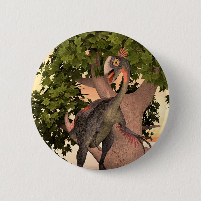Dinosaur Gigantoraptor 6 Cm Round Badge (Front)