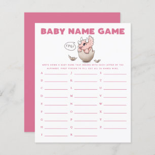 Dinosaur Girl Baby Name Shower Game 