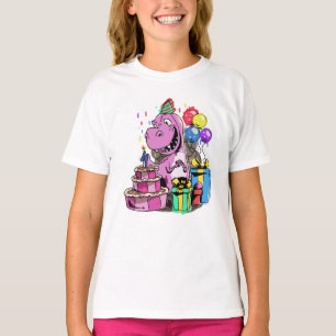 Dinosaur Girl Birthday Party 4 T-Shirt