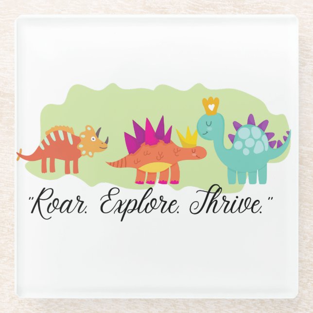 Dinosaur Glass Coaster (Front)