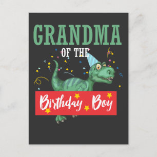 Dinosaur Grandmother Grandma Birthday Boy Postcard