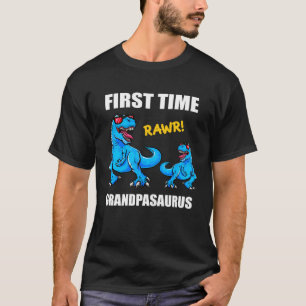 Dinosaur Grandpa Baby Announcement First Time Gra T-Shirt