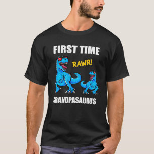 Dinosaur Grandpa Baby Announcement First Time Gra T-Shirt