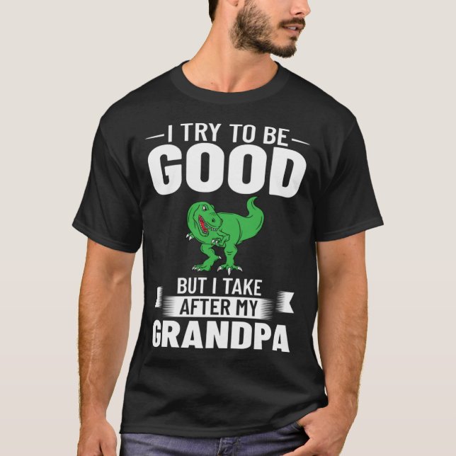 Dinosaur Grandpa Saurus Grandpasaurus T-Shirt (Front)