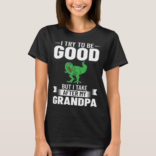 Dinosaur Grandpa Saurus Grandpasaurus T-Shirt (Front)