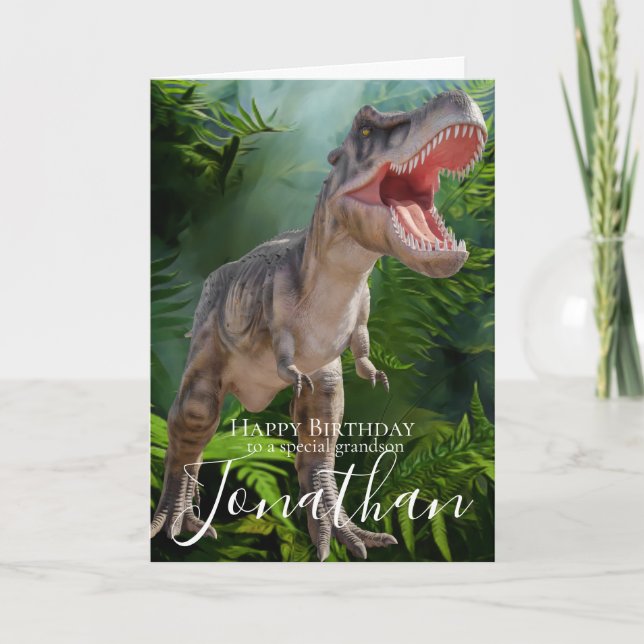 Dinosaur Grandson Birthday card (Front)