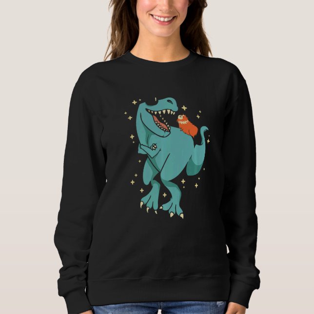 Dinosaur Graphic Guinea Pig Owner Pet Cavy Animal  Sweatshirt (Front)