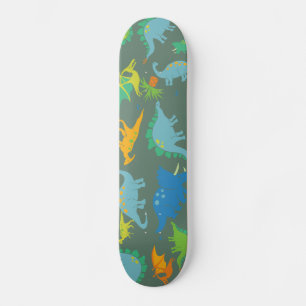 Dinosaur Green Blue Dino Boys Playful Skateboard