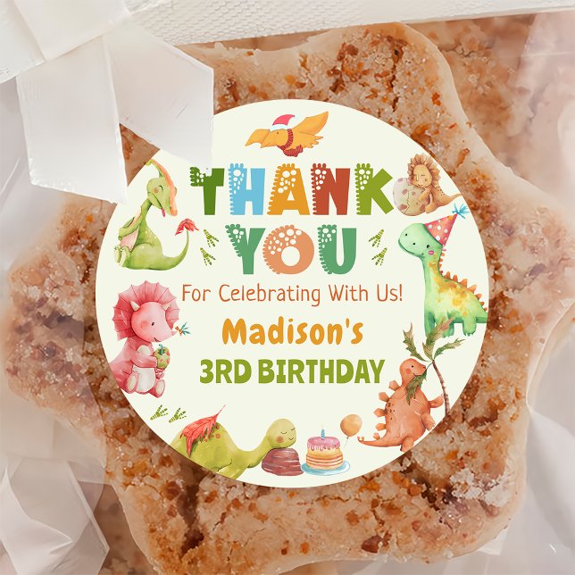 Dinosaur Greenery Birthday Sticker (Creator Uploaded)