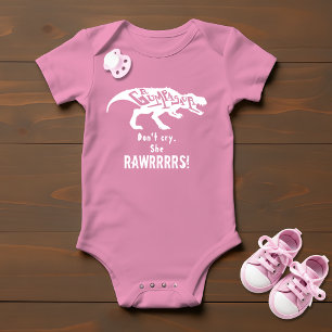 Dinosaur Grumpasaur Rawr Funny Typography Baby Bodysuit