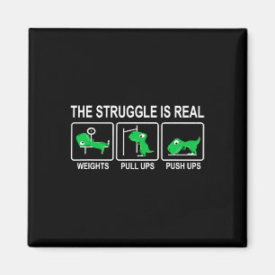 Dinosaur Gym Dino Workout Fun Strongman The Strugg Magnet