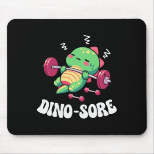 Dinosaur Gym Fitness Lifting Weights Workout Cute  Mouse Pad