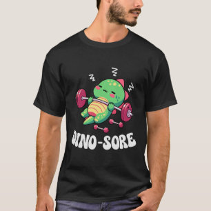 Dinosaur Gym Fitness Lifting Weights Workout Cute  T-Shirt