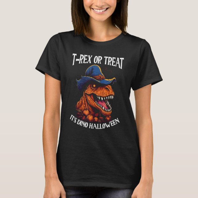 Dinosaur Halloween Costume Dino Halloween Pumpkin  T-Shirt (Front)