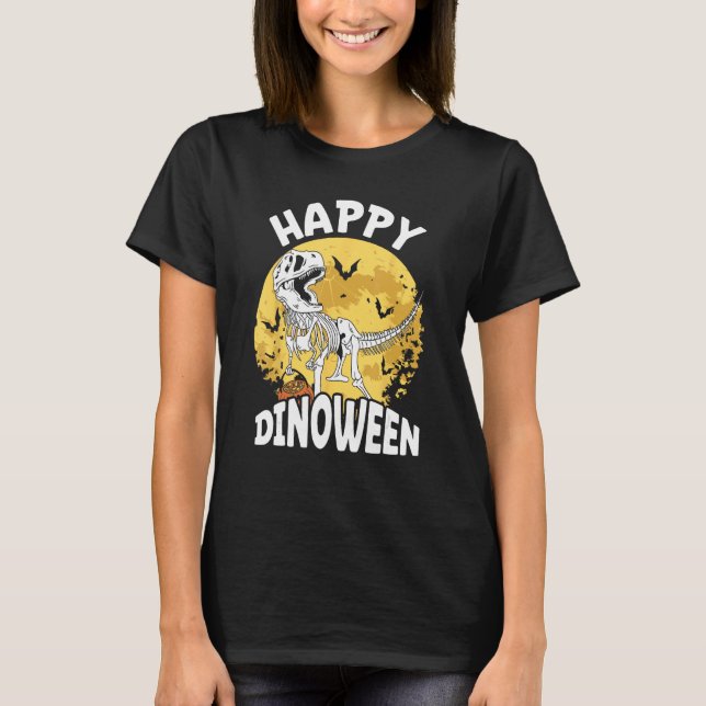 Dinosaur Halloween Costume Dino Halloween Pumpkin  T-Shirt (Front)